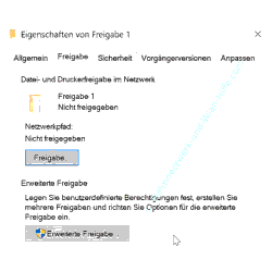  Eigenschaften Ordner – Register Freigabe – Erweiterte Freigabe 