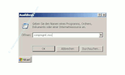 Windows Anleitung: Windows Benutzerkonto deaktivieren! Start Ausführen - Fenster Ausführen mit Eingabefeld - Eingabe von compmgmt.msc in das Eingabefeld