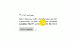 Windows 10 Tutorial - Standard Apps ohne Neuinstallation auf Originalzustand zurücksetzen - Ein OK Haken für die Anzeige einer erfolgreichen APP Zurücksetzung 