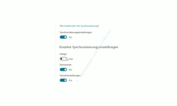 Windows 10 Tutorial - Die automatische Synchronisierung von Designelementen an- oder ausschalten! - Ein- und Ausschalter für die Synchronisierungseinstellungen