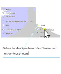 Eine Verknüpfung für den direkten Aufruf der Druckereinstellungen einrichten
