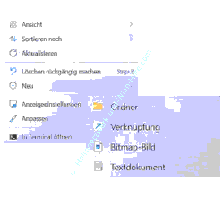 Eine Verknüpfung per Rechstklick auf den Desktop un die Befehle Neu Verknüpfung erstellen