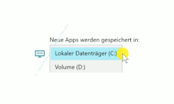 Windows 10 Tutorial - Den Standardspeicherort für Windows 10 Apps ändern! - Einen Datenträger Laufwerk auswählen, auf dem neu installierte Apps gespeichert werden sollen 