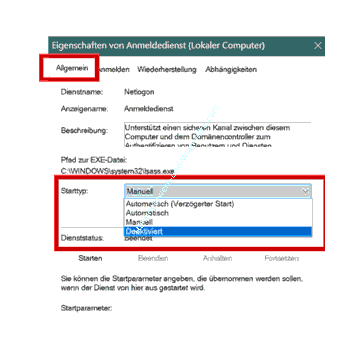 Einen Dienst über die Diensteverwaltung services.msc deaktivieren