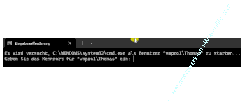 Eingabe des Admin-Passwortes in der Konsole beim erstmaligem Ausführen des Programms