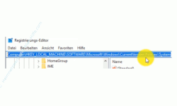 Windows 10 Tutorial - Lösung zum Fehler: Der Zugriff auf administrative Freigaben wird verweigert! - Eingabe des Pfades eines Registryschlüssels im Registrierungs-Editor 