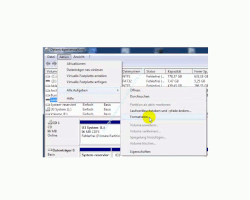 Datenträger von FAT 32 in das NTFS Format formatieren – Der Menübefehl Aktion – Alle Aufgaben - Formatieren