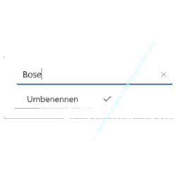 Feld zum Umbenennen der Lautsprecherbezeichnung / des Audioausgebegerätes