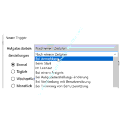 Windows 10 Tutorial: Aufgabenplanung - Festlegen, bei welchem Ereignis bzw. wann die Aufgabe gestartet werden soll 