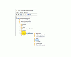 Windows 10 Tutorial - Such- und Sprachassistent Cortana unter Windows 10 Home deaktivieren - Gruppenrichtlinien Bereich Administrative Vorlagen Windows Komponenten Suche