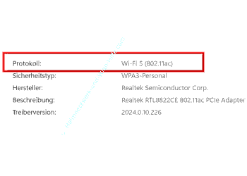 In den Wlan-Netzwerkeigenschaften prüfen, ob die Wlan-Netzwerkkarte Wi-Fi 6 unterstützt