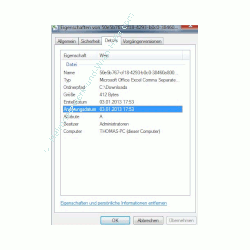 Private Informationen in Dateien und Dokumenten entfernen! - Eigenschaften einer Datei
