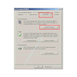 Netzwerk Tutorial: Die Installation einer Wlan-Netzwerkkarte prüfen! Fenster Systemsteuerung - Register Hardware - Button Geräte-Manager