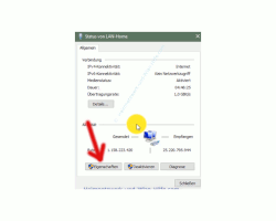 Windows 10 Netzwerk Tutorial - Problem: Kein Zugriff auf den Router möglich! – Button Eigenschaften im Statusfenster einer aktiven Netzwerkverbindung nutzen, um IP-Adresseinstellungen anzeigen zu lassen