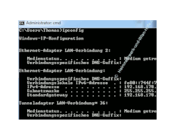 Der Netzwerkbefehl ipconfig – Kommandozeile, Auflistung der Netzwerkadapter 