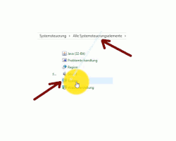 Bereich System in der Systemsteuerung aufrufen