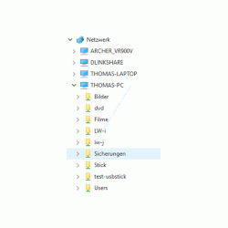 Übersicht aller Computer in der Arbeitsgruppe über den Netzwerkbereich des Windows Explorers