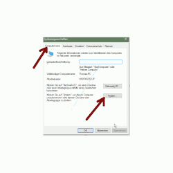 Systemeigenschaften Windows 10 – Register Computername – Button Ändern