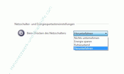 Windows Anleitungen und Tutorials: Reaktivierungskennwort des Windows 7 Ruhezustandes deaktivieren - Windows 7 Energieoptionen  beim Drücken des Netzschalters