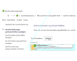 Offlinedateien Tutorial: Konfiguration eines Zeitplanes für die Offlinedateiensynchronisierung aufrufen