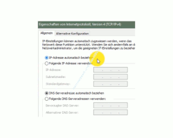 Windows 10 Netzwerk Tutorial - Problem: Kein Zugriff auf den Router möglich! – Eine IP-Adresse auf automatischen Empfang der IP-Adresse konfigurieren – IP-Adresse-automatisch beziehen
