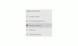  Konfigurationsfenster Update und Sicherheit Menüpunkt Sicherheit