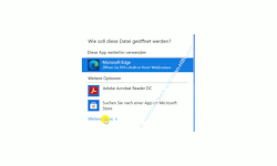 Windows 10 Tutorial - Warum werden PDF-Dateien im Edge-Browser geöffnet? Falsche Dateizuweisungen richtig konfigurieren! - Konfigurationsfenster: Wie soll dies Datei geöffnet werden? 
