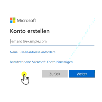 Link Benutzer ohne Microsoft-Konto hinzufügen nutzen