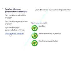 Offlinedateien Tutorial: Menüpunkt Offlinedateien verwalten