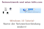 Windows 10 Tutorial - Name der Netzwerkverbindung ändern