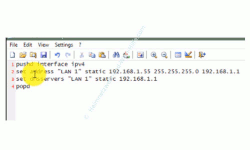 Zwischen verschiedenen Netzwerkeinstellungen wechseln – Textdatei mit Netzwerkeinstellungen für eine feste IP-Adresse