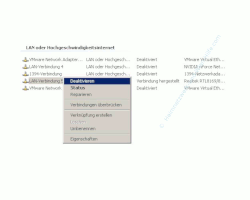 Netzwerk-Tutorial: Netzwerkverbindung anzeigen, umbenennen, aktivieren oder deaktivieren – Verbindung deaktivieren