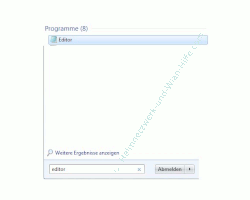 Heimnetzwerk Tutorial: Netzwerkverbindung per Doppelklick beenden oder starten - Suche nach Editor von Windows 7