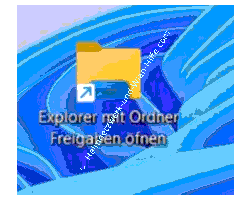 Unsere neu angelegte Verknüpfung auf dem Desktop