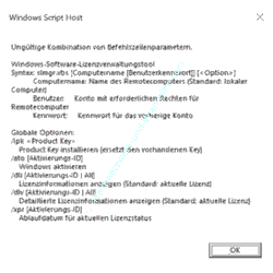 Windows 10 Tutorial: Lizenzen – Parameter für slmgr anzeigen