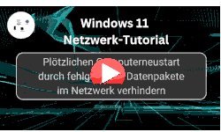 Plötzlichen Computerneustart durch fehlgeleitete Datenpakete im Netzwerk verhindern - Youtube Video Windows 11 Tutorial