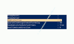 Windows 10 Tutorial - Den Schutz vor unerwünschten Anwendungen ( PUA - Potentially Unwanted Applications) aktivieren! - PowerShell Anzeige, dass der PUA-Schutz PUAProtection aktiviert ist 