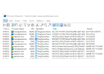 Process Monitor Programmfenster nach dem Start