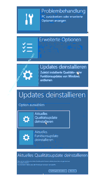 Qualitäts- oder Funktionsupdate über das Reparatursystem deinstallieren