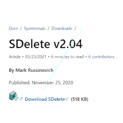 Windows 10 sdelete-Tutorial: sdelete auf den Microsoft-Seiten downloaden