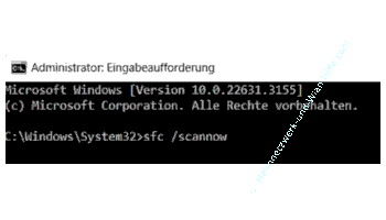 sfc /scannow in der Eingabeaufforderung ausführen