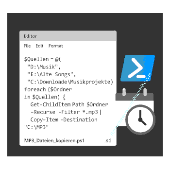 Ein Skript für das automatische Kopieren von bestimmten Dateien aus verschiedenen Ordner und Unterordnern erstellen