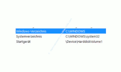 Systeminformationen anzeigen lassen – Anzeige Installationsverzeichnis Windows, Systemverzeichnis und Startpartition