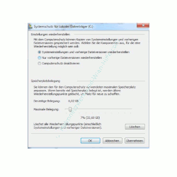 Windows 7 System über einen Systemwiederherstellungspunkt reparieren - Einstellungen, Systemschutz konfigurieren