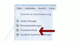Windows 7 System über einen Systemwiederherstellungspunkt reparieren - Link Computerschutz
