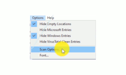 Windows 10 Sicherheits-Tutorial - Automatisch startende Programme auf bekannte  Spam-Programme und Viren überprüfen! - Tool Autoruns Menü Options, Scan Options 