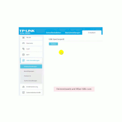 TP-Link Archer VR900v: USB-Anschlussmöglichkeiten nutzen – Die erweiterten USB-Einstellungen im Konfigurationsmenü