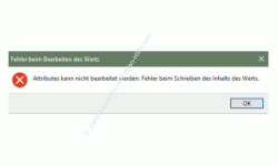 Windows 10 - Gesperrte Registry-Einträge mit Regownershipex ändern – Fehlermeldung beim Bearbeiten eines gesperrten Wertes