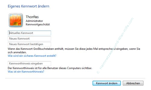 Tutorial Windows 7 Kennwort ändern Passwortänderung vornehmen