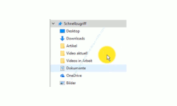 Windows 10 Tutorial - Einen Ordner über die Explorer-Funktion in die Taskleiste einbinden - Übersicht, der im Schnellzugriff angehefteten Ordner 